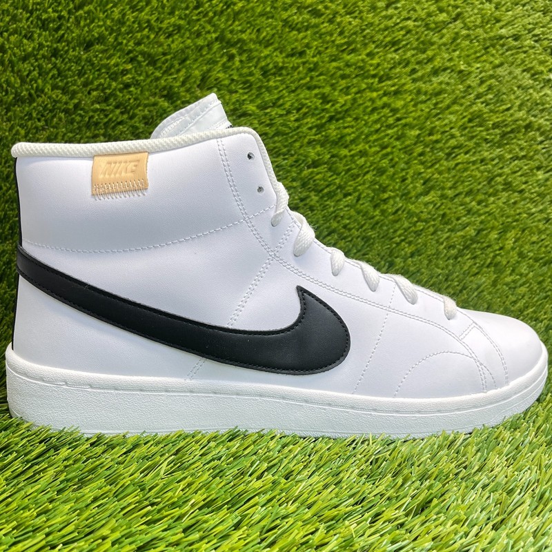 Nike Court Royale 2 Mid Mens Size 13 White Black Athletic Leather Shoes Sneakers