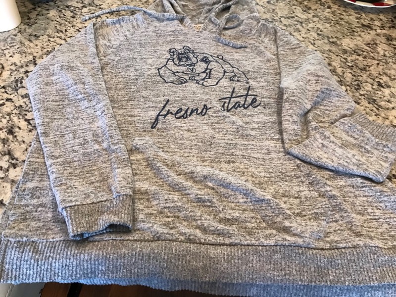 NWT Fresno State Fleece hoodie M Gray light weight. Free Shipping gallery