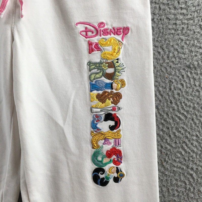 Disney World Disney Princess Sweatpants Womens XL White Stetch Waist Mid Rise gallery