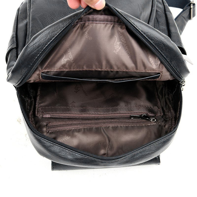Black Luxury Women Genuine Leather Backpack Fashion Designer Female Soft Cow gallery