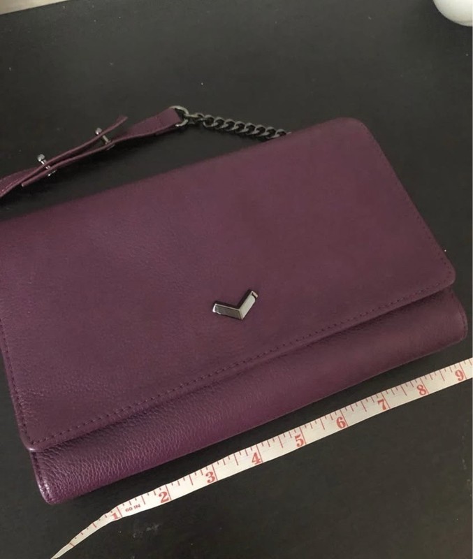 Purple Small Crossbody Clutch Purse w/ Chain & Detachable Strap, Magnetic gallery