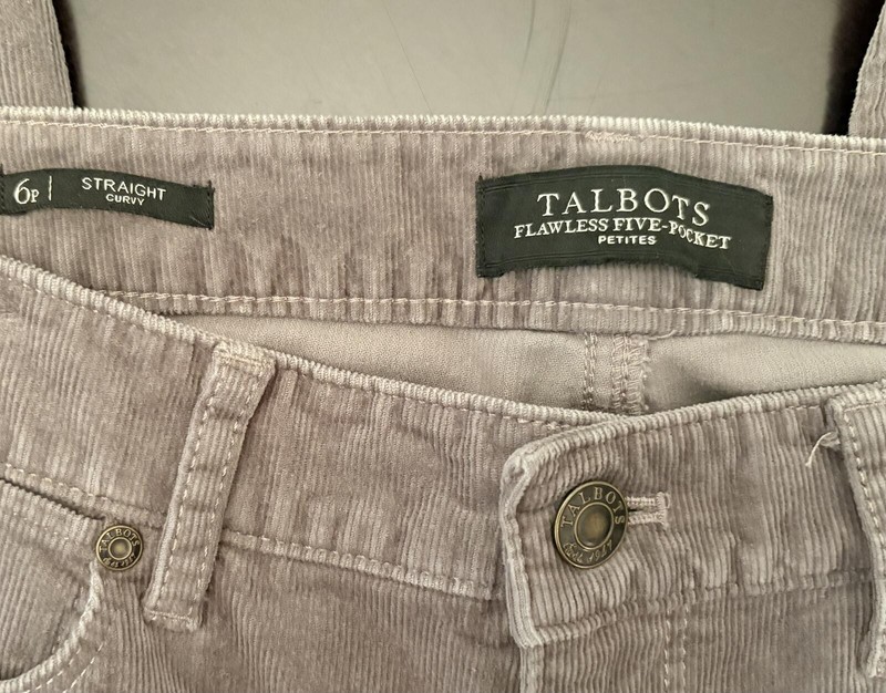 Talbot’s Tan High-waist Straight Leg Cords 8p gallery