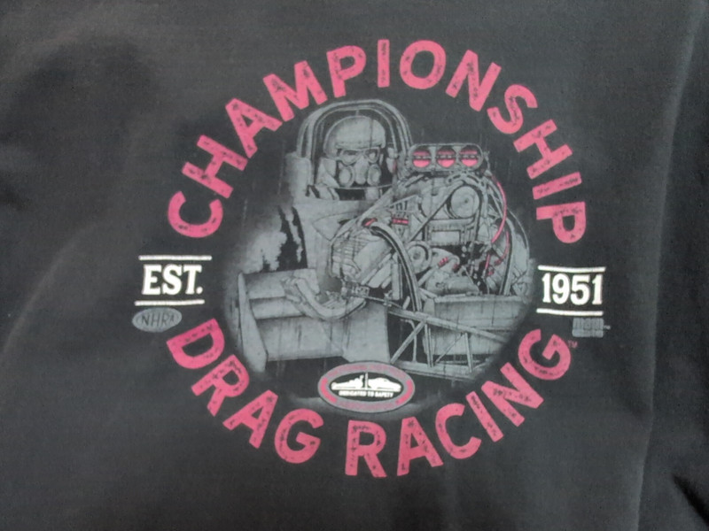 gildan t shirt Drag Racing 2XL black front graphic NHRA /Main Gate