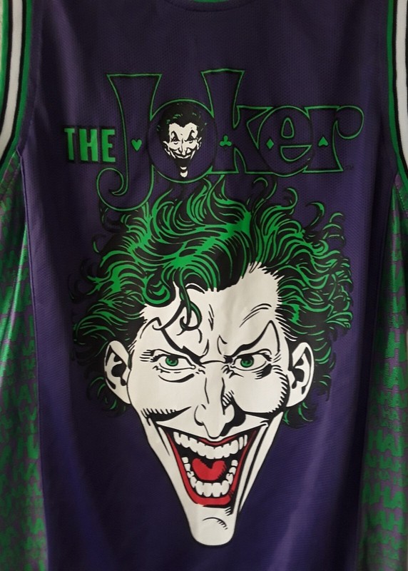 DC Comics Originals The Joker Mens Purple Mesh Basketball Jersey #00 Size M