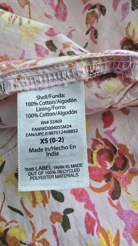Free Assembly Pink Floral Cotton Midi Dress Sleeveless Square Neck XS 0-2 NWT gallery