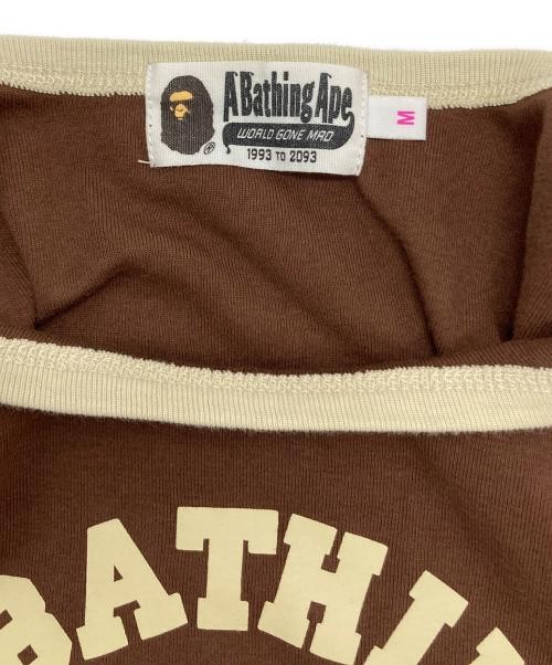 A BATHING APE Cropped Trim T-Shirt Women's Brown M Cotton Slim Fit gallery