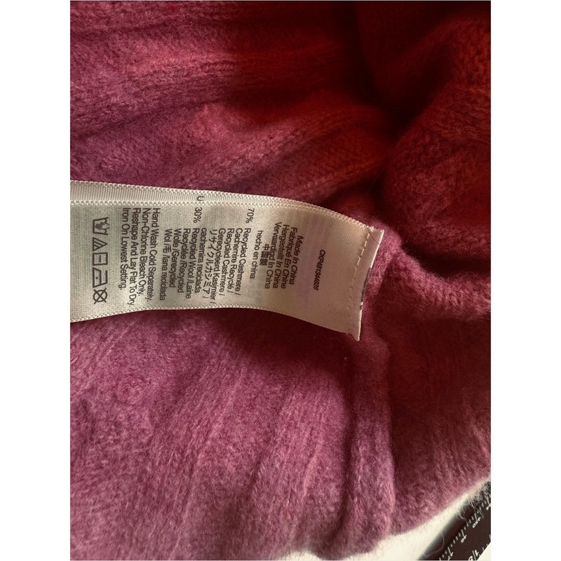 💗 Madewell Re/Sourced Cashmere Bubblegum Manifesto Pink Cable Sweater gallery