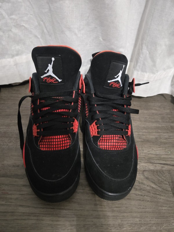 Jordan Air Jordan 4 Retro Black/Red Mid Top Lace-Up Sneakers CT8527-021