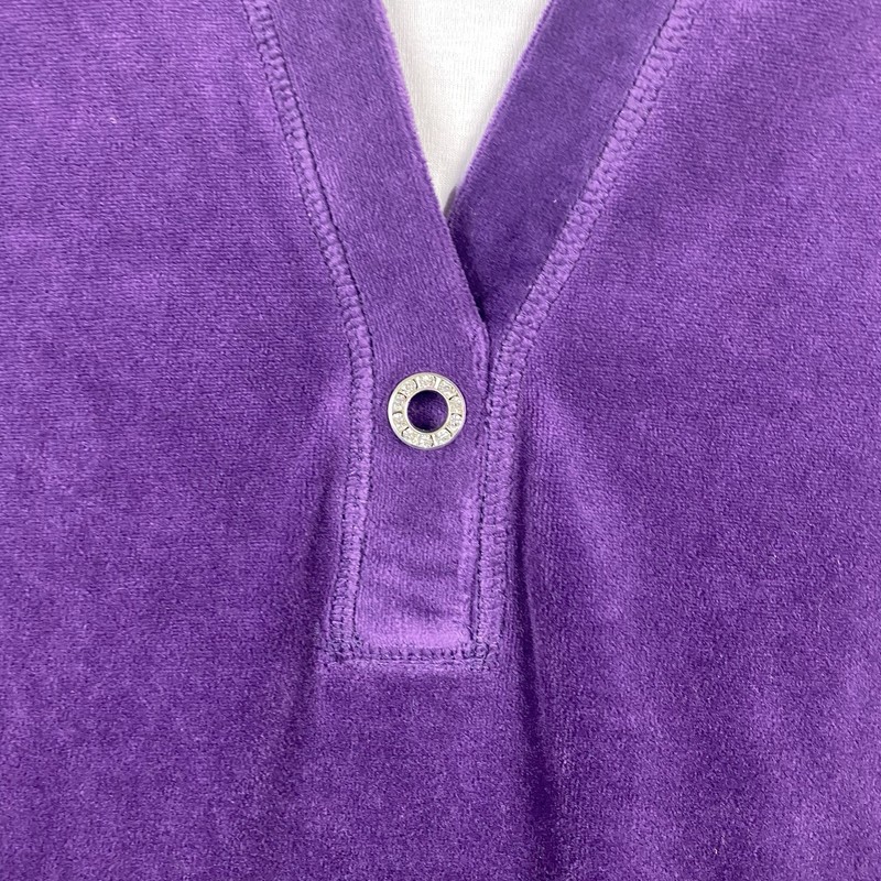 Liz & Me Sport Top 0X 16 Purple Velour Pullover With Pockets Cotton Blend gallery