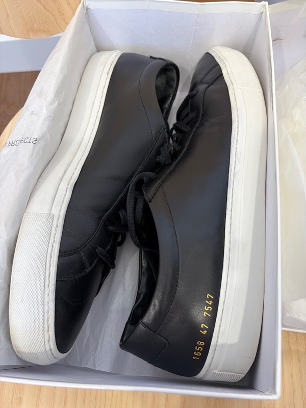 COMMON PROJECTS Original Achilles Low Top Black w/White Sole Sz 14-US/47-EU gallery