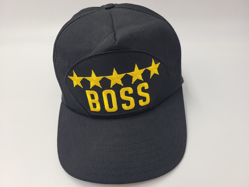 Vintage Boss Stars Patch Eagle Crest Snapback Hat Cap Men Women Made USA Black