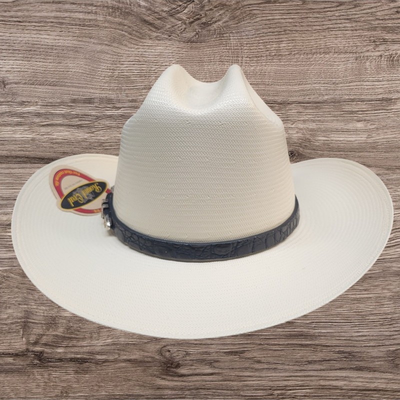 Stetson® 5000X El Jefe Natural Straw Hat 3 1/2" Brim Profile48 Black Hat Band gallery