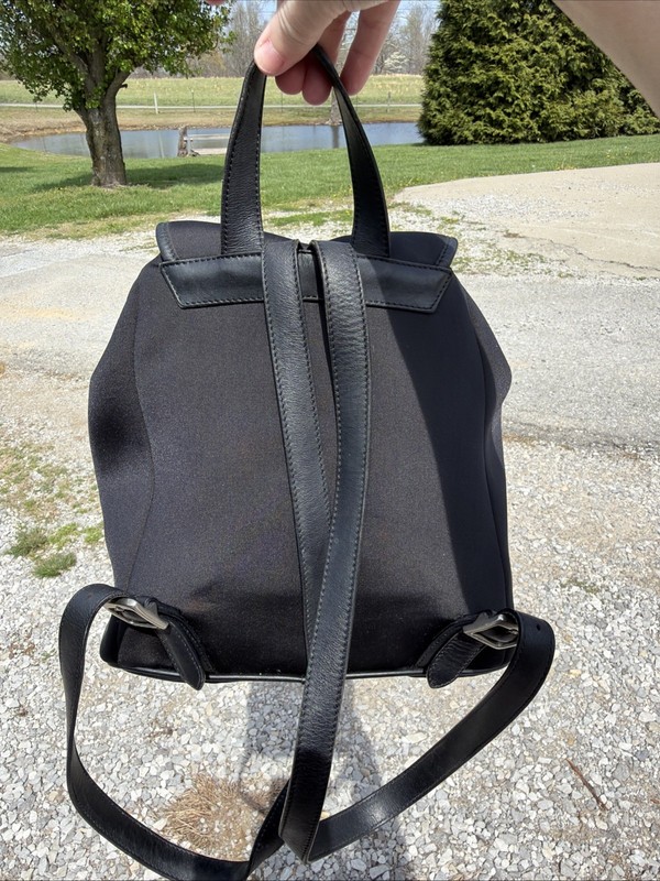 COACH Y2K Black NEOPRENE Snap & Toggle Shoulder Handbag Backpack gallery