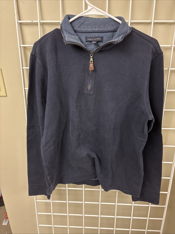 Banana Republic Men’s Quarter Zip Top Size Medium. Navy Blue. 95/5 Cotton/Nylon