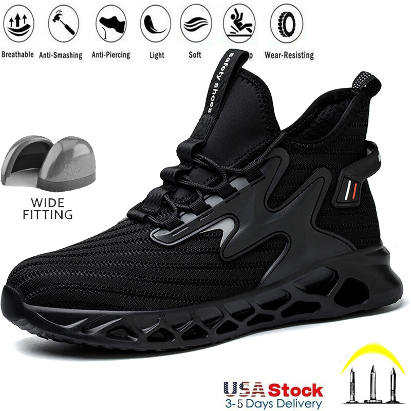 Lightweight Men Steel Toe Sneakers Breathable Non-Slip Indestructible Safety