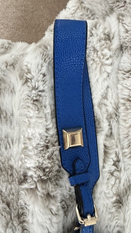 Stella & Dot Slim Envelope Wristlet Clutch Royal Blue Gold Hardware gallery