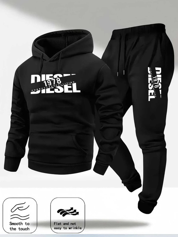 2025 Fall Winter Men’s Tracksuit Hoodie Pants 2Pcs Sets Suit Leisure Sweatshirts