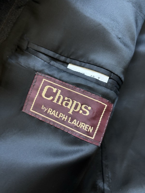 VTG Ralph Lauren Chaps Gray Wool Pinstripe Suit 2pc 44L 36/29 gallery