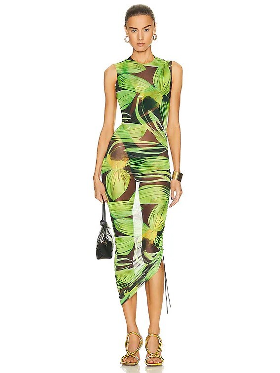 Louisa Ballou Long Heatwave Dress 0-0-0 Green Mesh M NWT $730