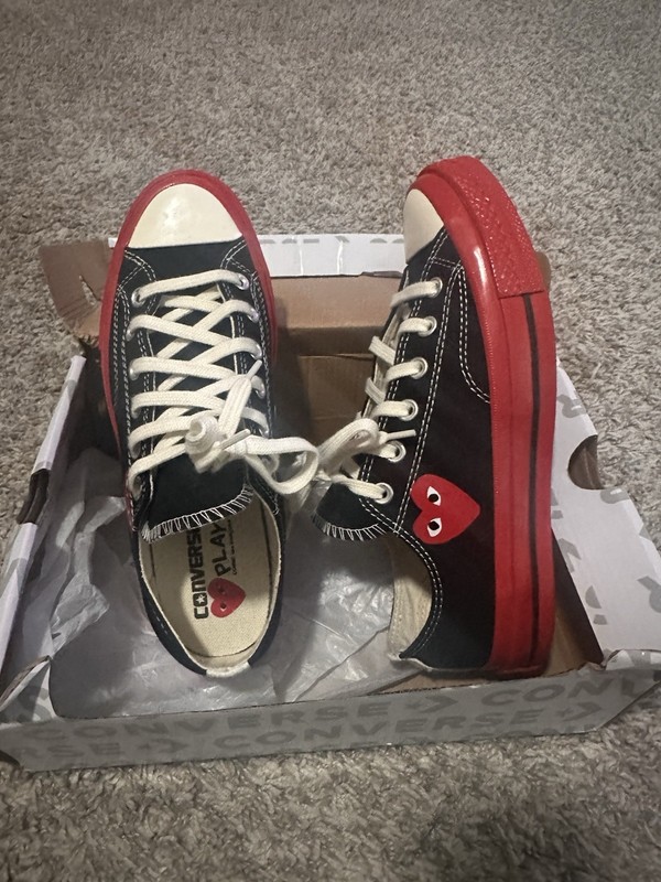 Size 7.5 - Comme des Garçons Play x Converse Chuck 70 Low Black Red gallery