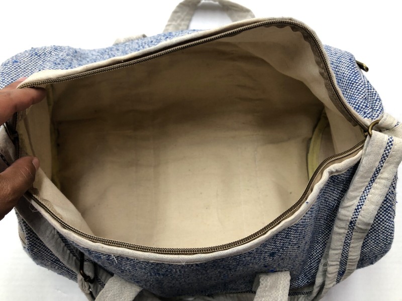 Artisan Himalayan Blue Beige duffel bag Travel Bag “Pattern and color may varies gallery
