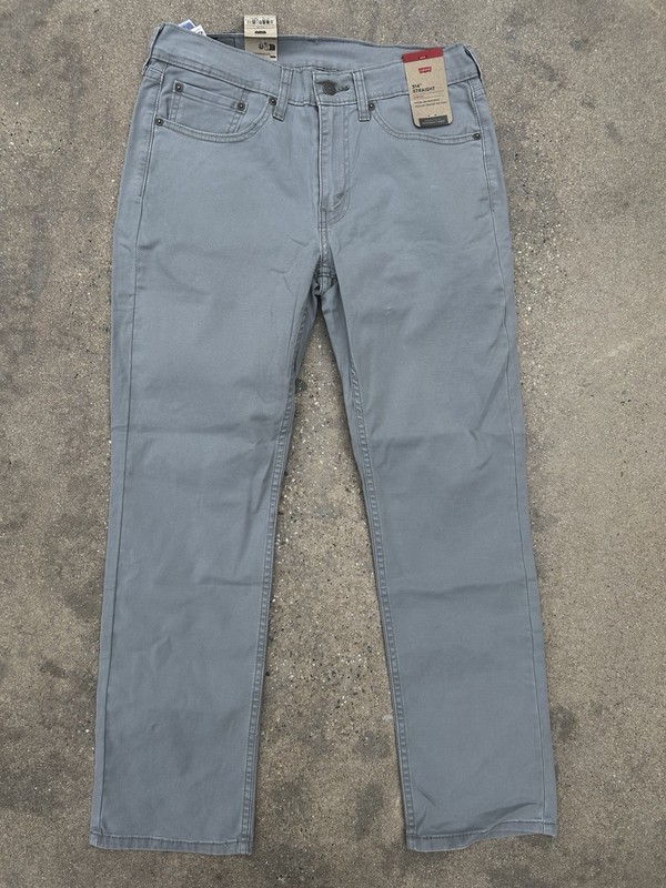 New Levi’s 514 Straight Fit Stretch Medium Grey Pants Jeans Men Size 31×30 Blend