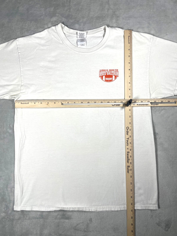 Vintage Clemson Tigers Virginia Tech Mad Ball Run T Shirt Men L White NCAA 2012 gallery