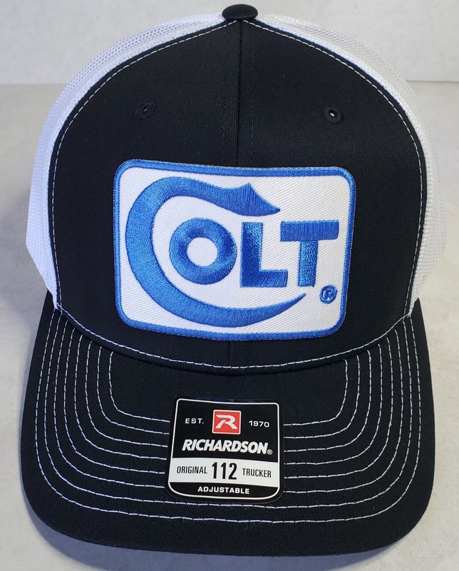 COLT Embroidered Patch on Richardson 112 Trucker Hat Snapback Black/White gallery