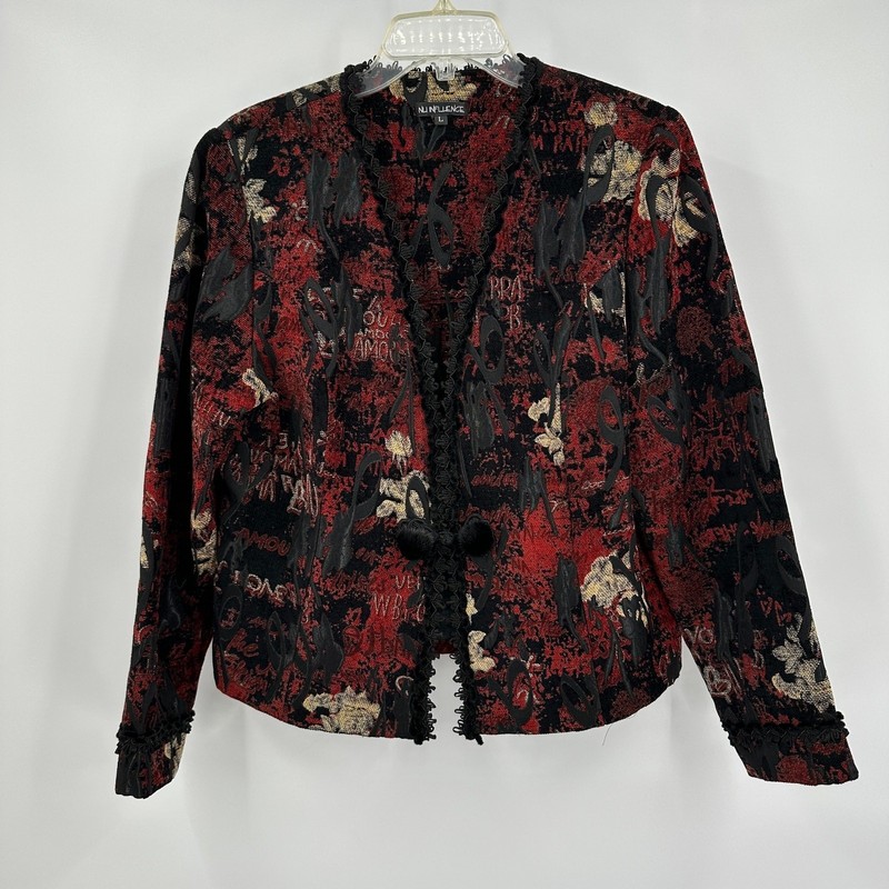 Womens Boho Brocade Jacket Size L Tapestry Regency Jacquard Eclectic Indie