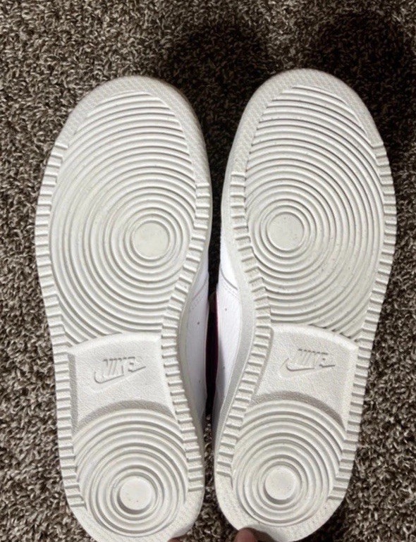 Nike Court Borough Low 2 GS White/Pink Leather Lace-Up Sneakers US 6.5 gallery