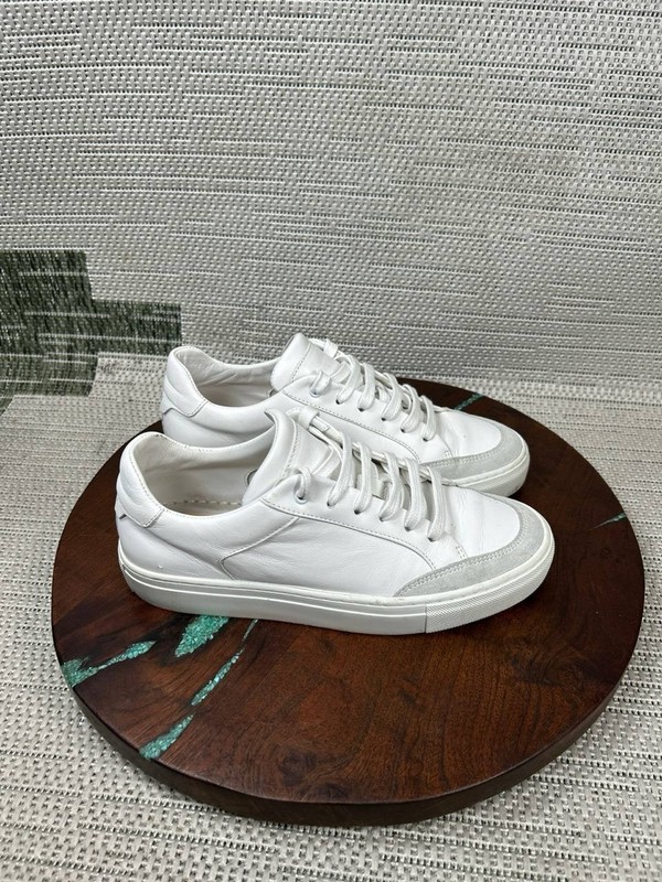 Reiss Shoes Womens Size 9 Finton Trainer White Bonded Leather Low Top Sneaker