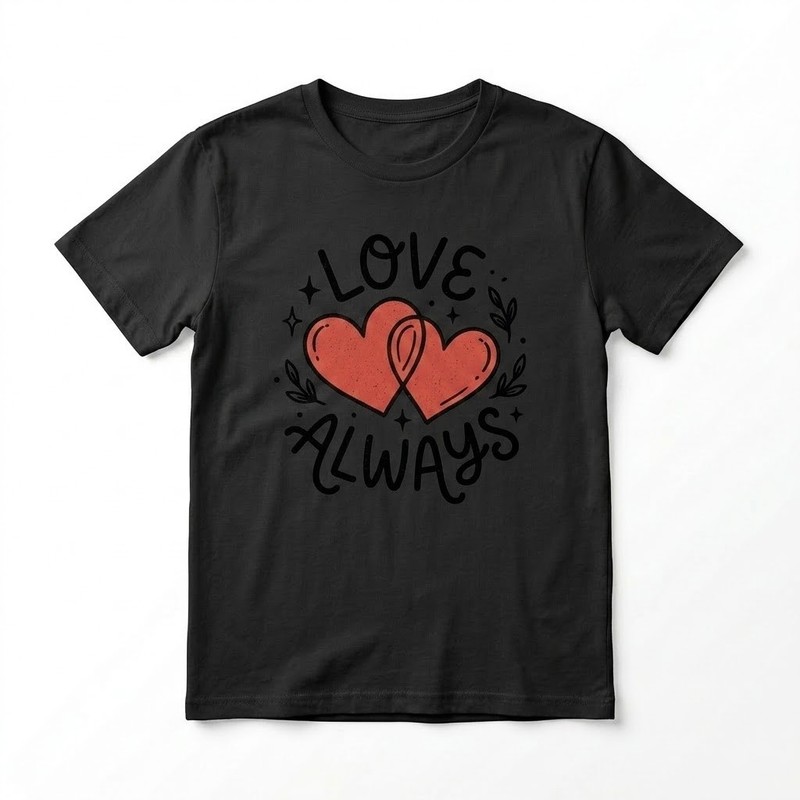 Love Always Heart T-Shirt – Cute Valentine’s Day Couple Tee – Unisex Cotton Top