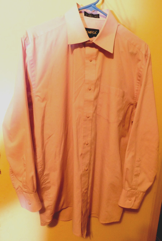 Omega Italy~Men's 16-16 1/2 Large (32-33)Long Sleeve Shirt RN#153145 Pink/Purple gallery
