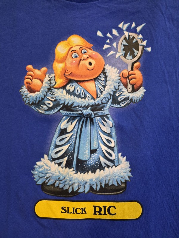 WWE X Garbage Pail Kids Slick Ric Ric Flair T Shirt Wrestling Blue Adult Size XL gallery