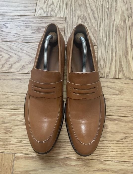 Men Navyboot Loafers Brown Leather 42