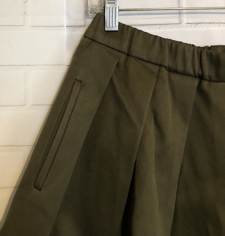 Mira Mikati Skirt Womens 4 Green Embroidered Scout Patches Pockets Elastic Waist gallery
