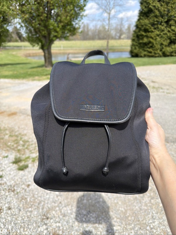 COACH Y2K Black NEOPRENE Snap & Toggle Shoulder Handbag Backpack