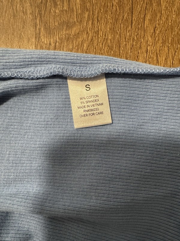 PacSun Blue Ribbed Knit V-Neck Spaghetti Strap Ruffle Stretch Cami Womens S gallery