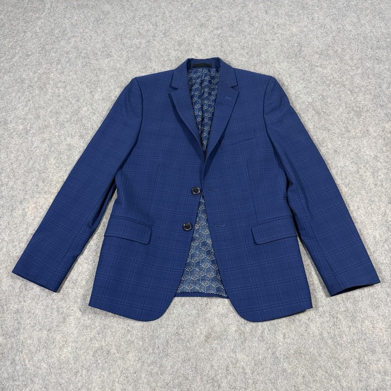 Tallia 2-Button Blazer Jacket Men’s Sz (Measurement See Picture) Blue Glen Check