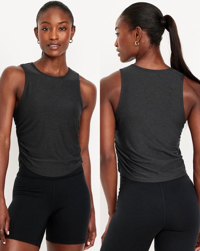 Old Navy Women’s CloudMotion Ruched Tank Top Black Size Small Medium Large XL