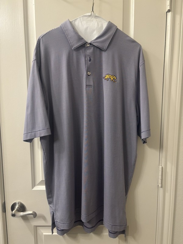 Peter Millar LSU Tigers Purple Striped Polo / XL