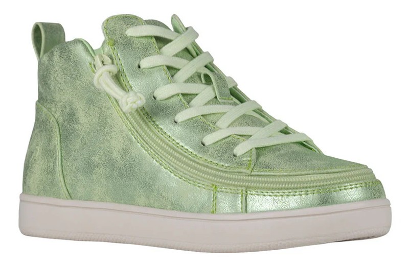 NEW Billy Footwear Women Sneaker Mid Top Zip Up Green Adaptive Size 9.5 W KF26 gallery