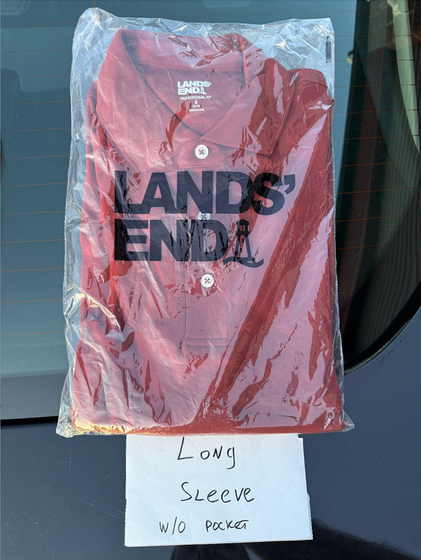 Lands’ End Men’s M-2XL Regular/Tall Long Sleeve Cotton Supima Polo Shirt Rust Re