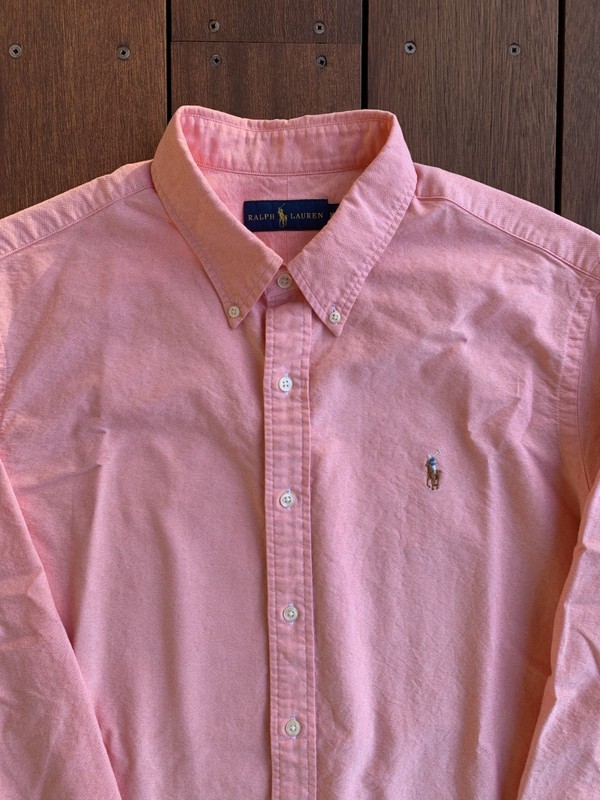 Ralph Lauren Garment Dyed Oxford Shirt Mens Sz XL Orange OCBD Classic Ivy Polo gallery