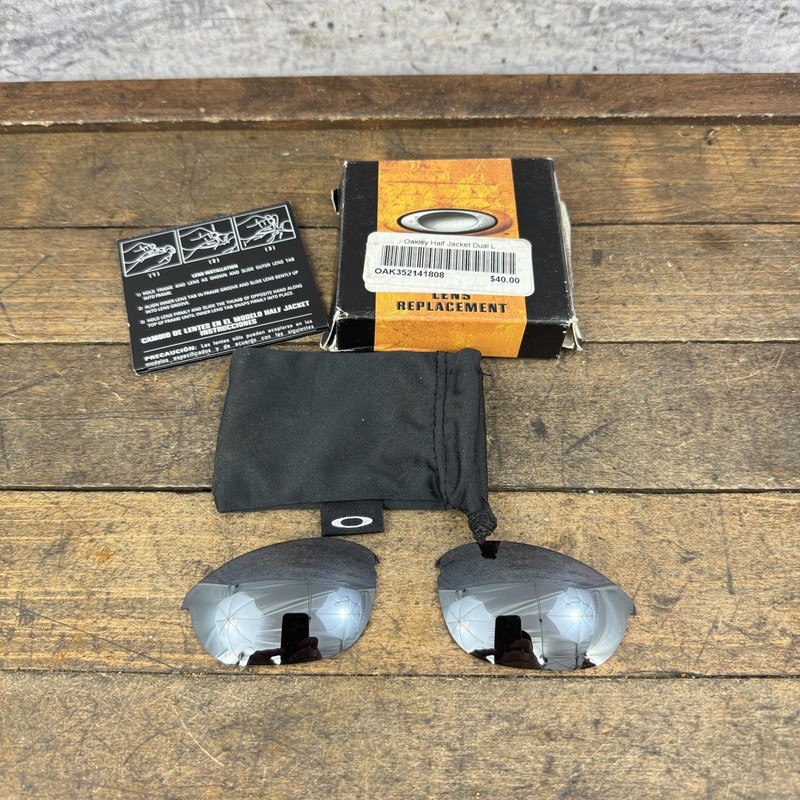 Vintage Oakley Half Jacket Replacement Lens Silver Mirrored Dual L OAK352141808