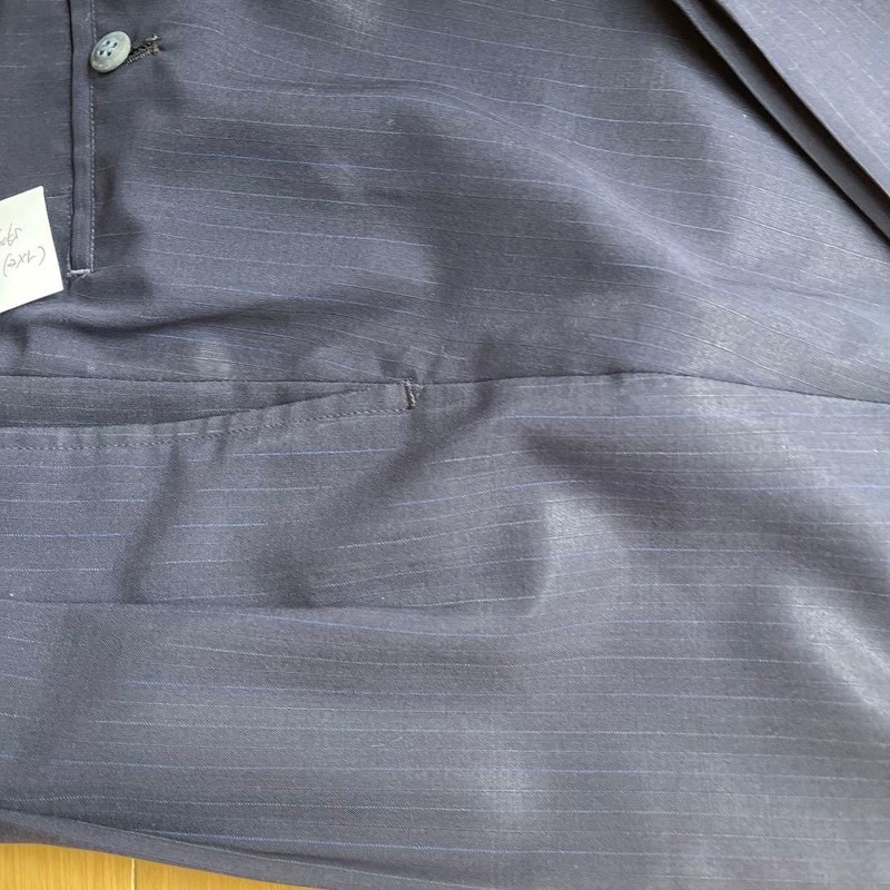 Vintage Navy Wide Slacks 2XL Striped Pants 00s 90s 80s 70s Retro gallery