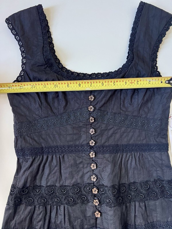 Nanette Lepore Karma Corset Top 0 Black Lace Crochet Flower Button Rare NWT $265 gallery