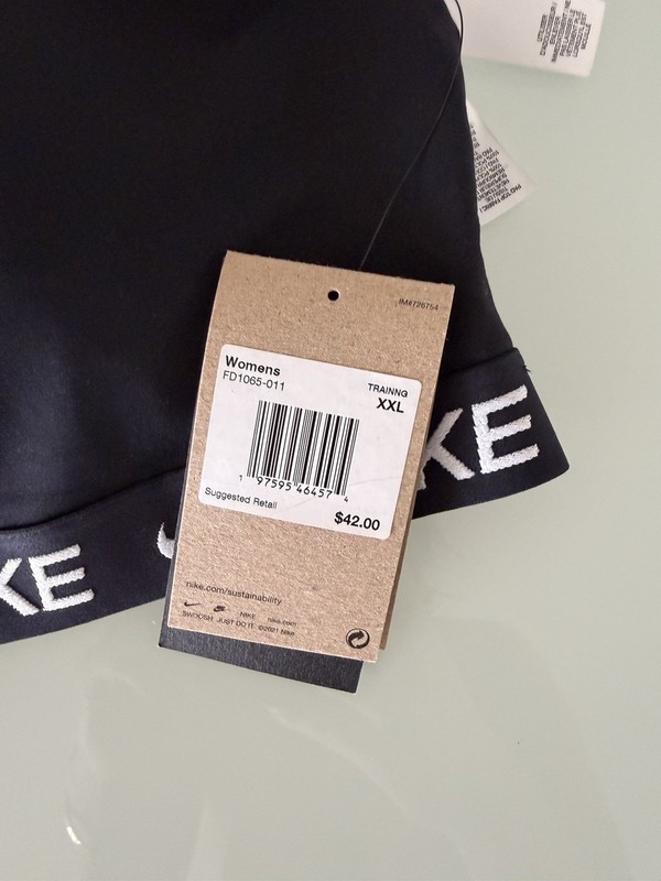Nike Dri-FIT Women's Medium Support Wireless Sports Bra Adjustable Black XXL gallery