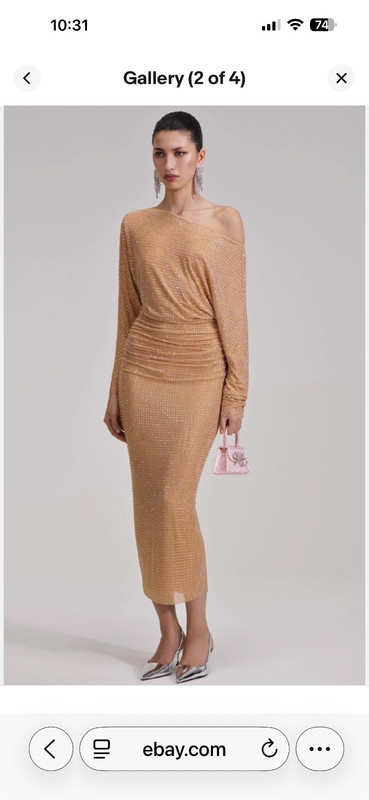 Self portrait rhinestone midi dress