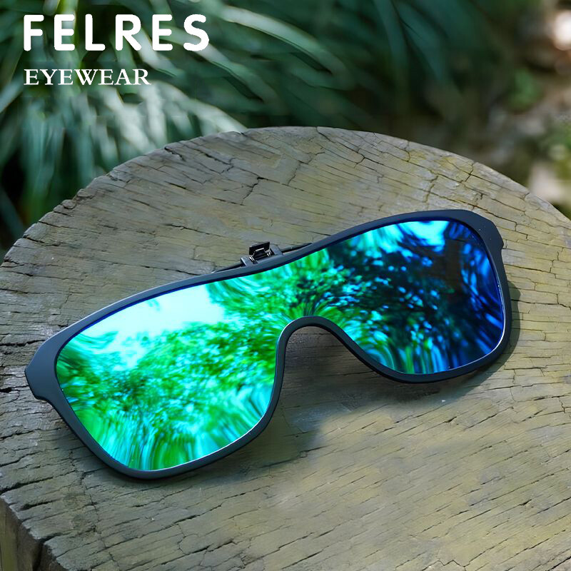 Unisex Flip Up Clip on Sunglasses Polarized Glasses Driving Siamese Lens Glasses gallery